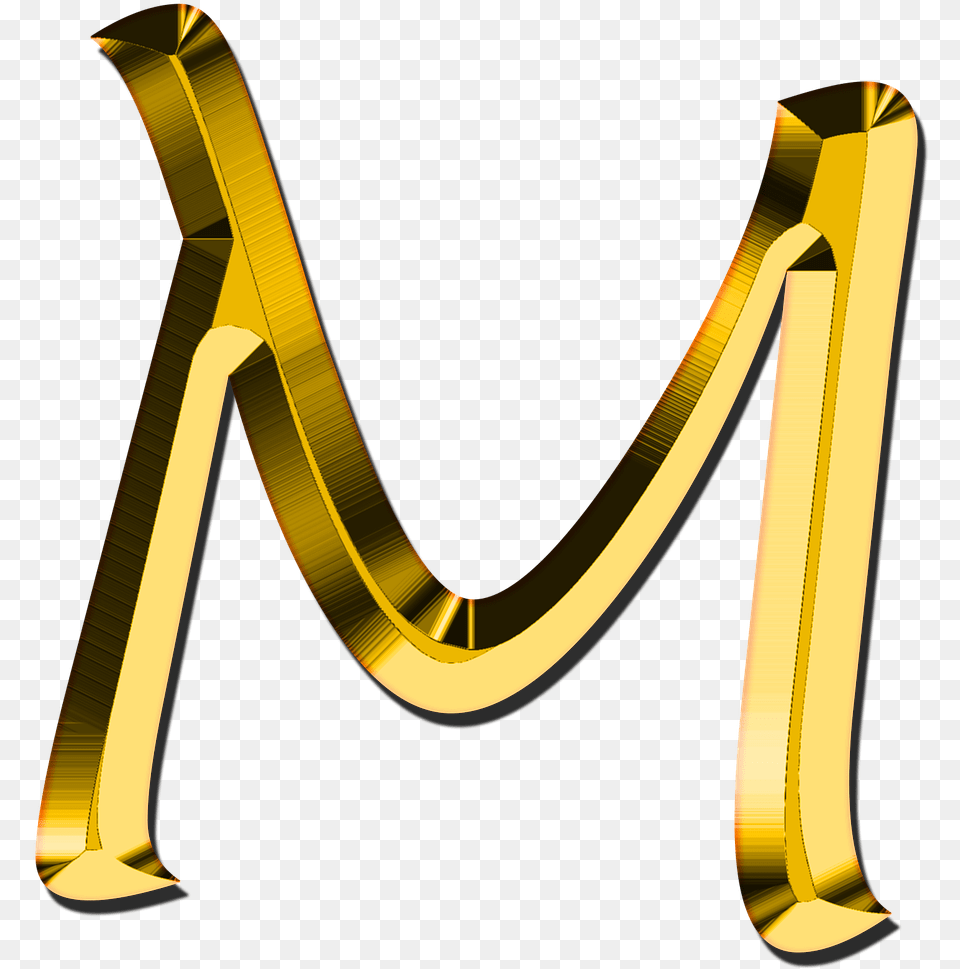 Capital Letter M Gold Letter M, Text, Treasure Free Png Download