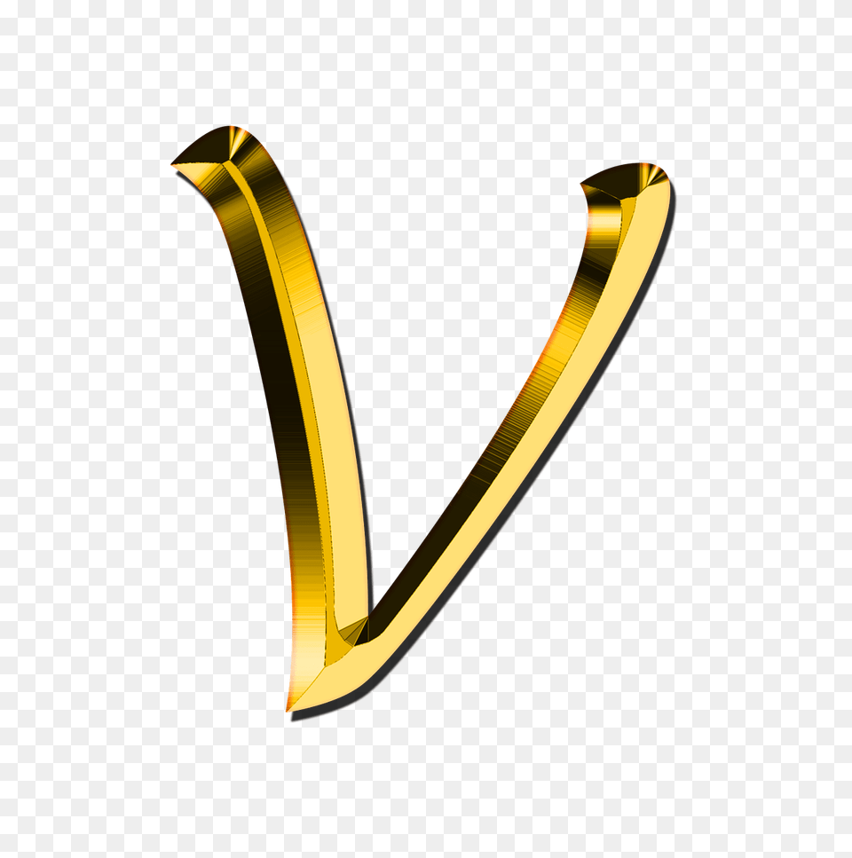 Capital Letter V Transparent, Gold, Treasure, Text, Smoke Pipe Free Png Download