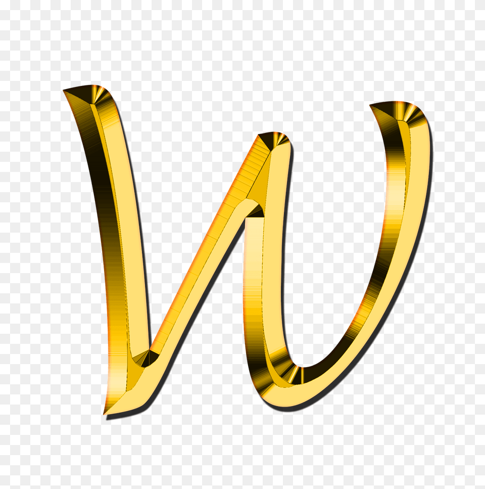 Capital Letter W, Gold, Text Png Image