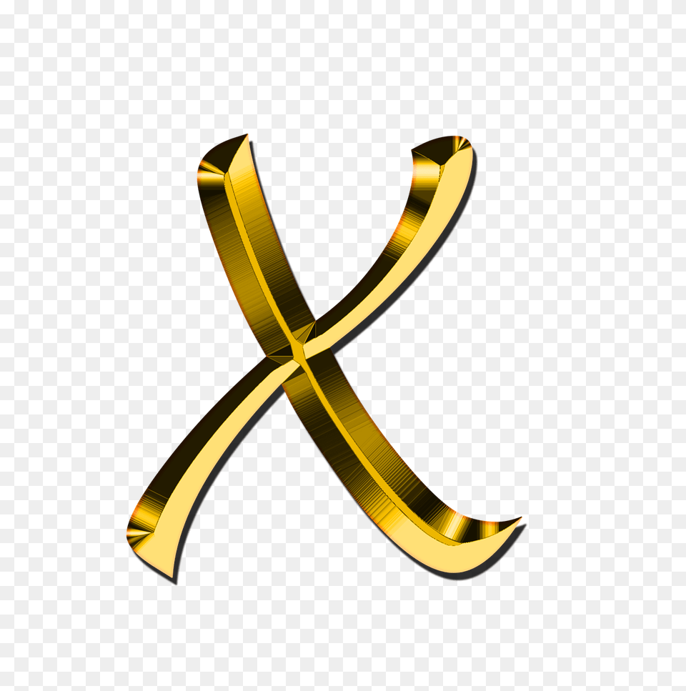 Capital Letter X, Gold, Symbol, Treasure Free Transparent Png