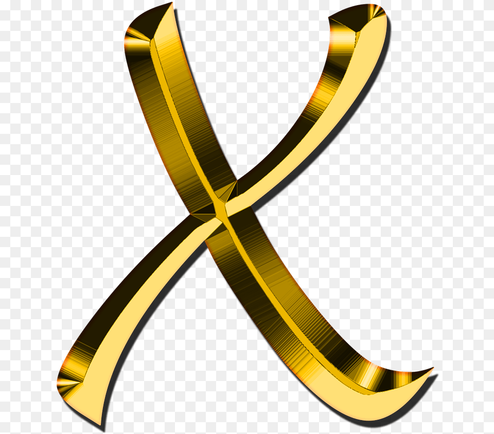 Capital Letter X Transparent X Letters, Gold, Blade, Dagger, Knife Free Png