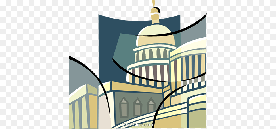 Capitol Building Symbol Royalty Vector Clip Art Illustration, Architecture, Dome, City, Mosque Png