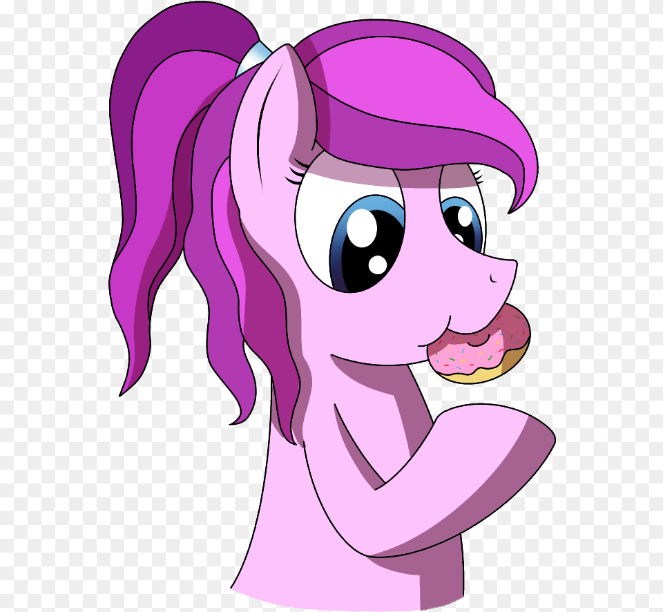 Cappie Bust Donut Eating Female Food Nom Oc Cartoon, Book, Comics, Publication, Baby Free Png Download