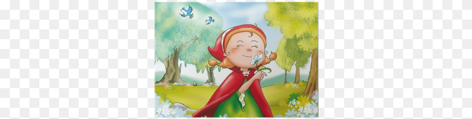 Cappuccetto Rosso Raccoglie Fiori Nel Bosco Poster Erven Iapoka, Cartoon, Book, Comics, Publication Free Png Download