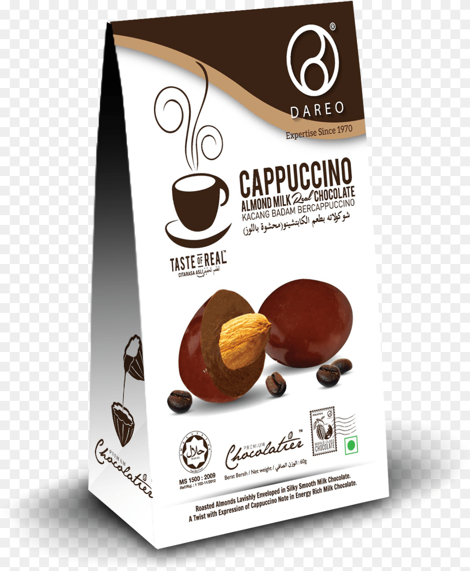 Cappuccino Almond Milk Real Chocolate 60g Chocolate, Cocoa, Food, Dessert, Cup Free Png