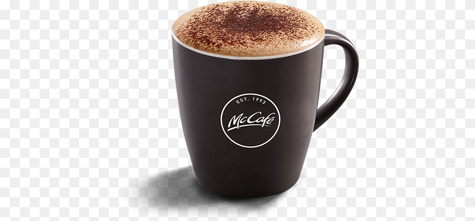 Cappuccino With Chocolate Powder, Cup, Beverage, Dessert, Food Free Transparent Png