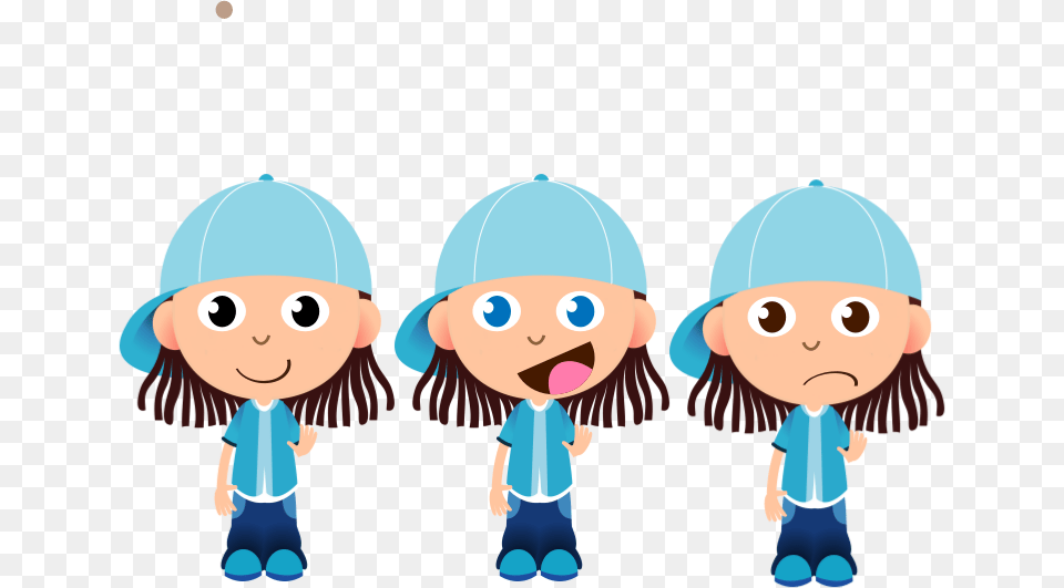 Cappy Boy Remix 3 Expressions 3 Boys Cartoon, Baby, Person, Face, Head Png Image