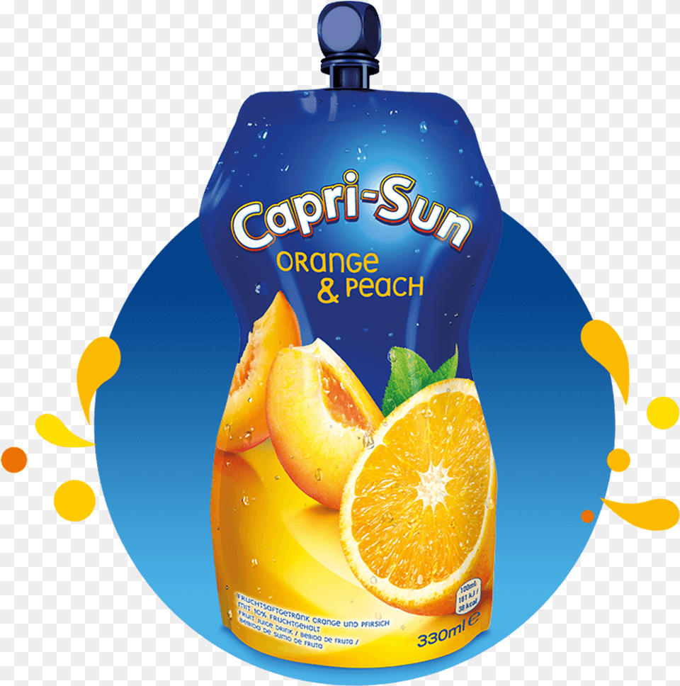 Capri Capri Sun Orange Peach, Beverage, Juice, Citrus Fruit, Food Png