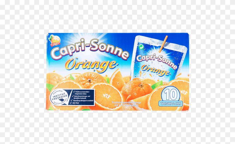 Capri Sonne Orange 10pc Valencia Orange, Beverage, Juice, Citrus Fruit, Food Free Png Download