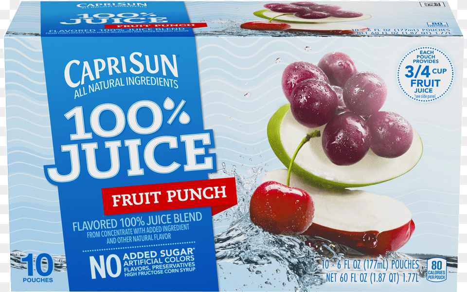 Capri Sun 100 Juice Fruit Punch, Advertisement, Poster, Food, Plant Free Png Download