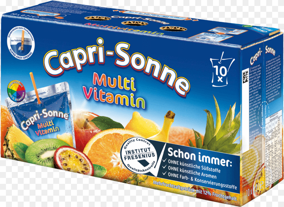 Capri Sun Drink Multivitamin 10 X 200ml Capri Sonne Multi Vitamin, Beverage, Juice, Banana, Produce Png Image