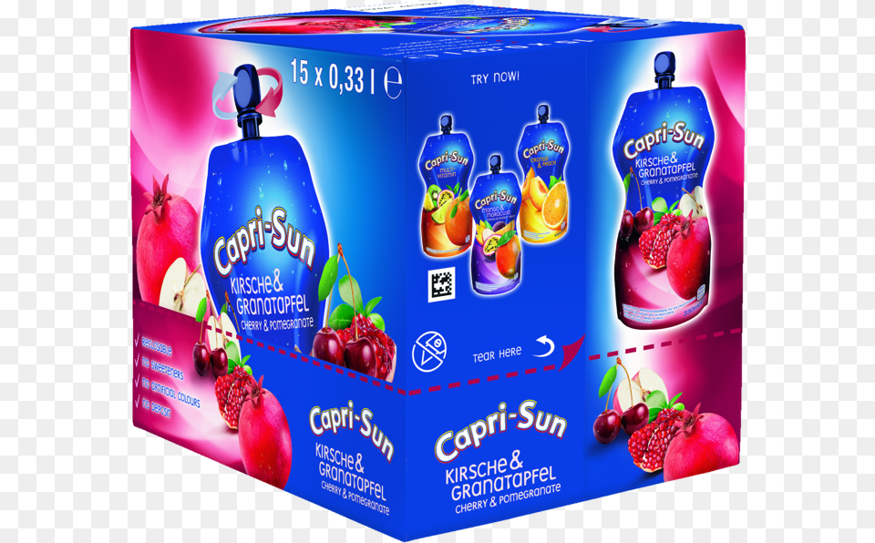 Capri Sun Kirsch Granatapfel Gro Cherry Pomegranate Capri Sun, Beverage, Juice, Berry, Produce Free Transparent Png