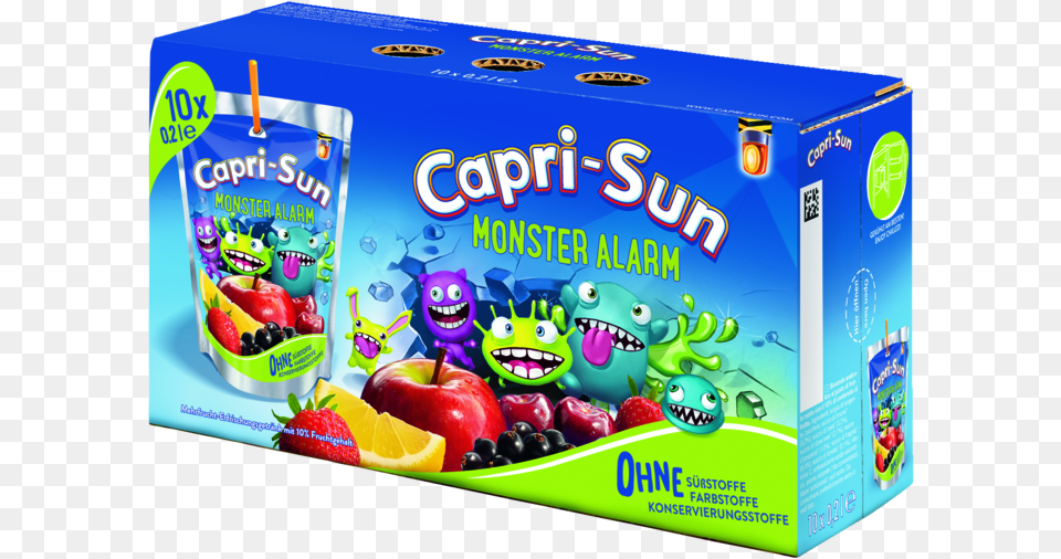 Capri Sun Monster Alarm Capri Sun, Apple, Food, Fruit, Plant Free Png