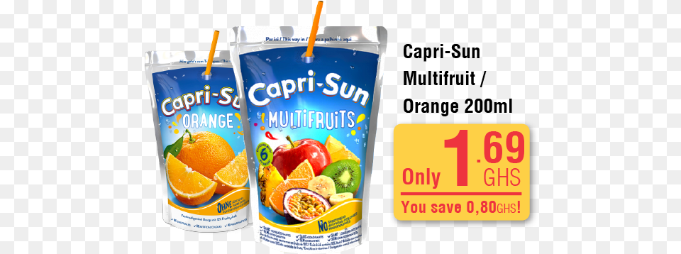 Capri Sun Multifruit Orange 200ml Capri Sun Memes, Juice, Beverage, Plant, Produce Png Image