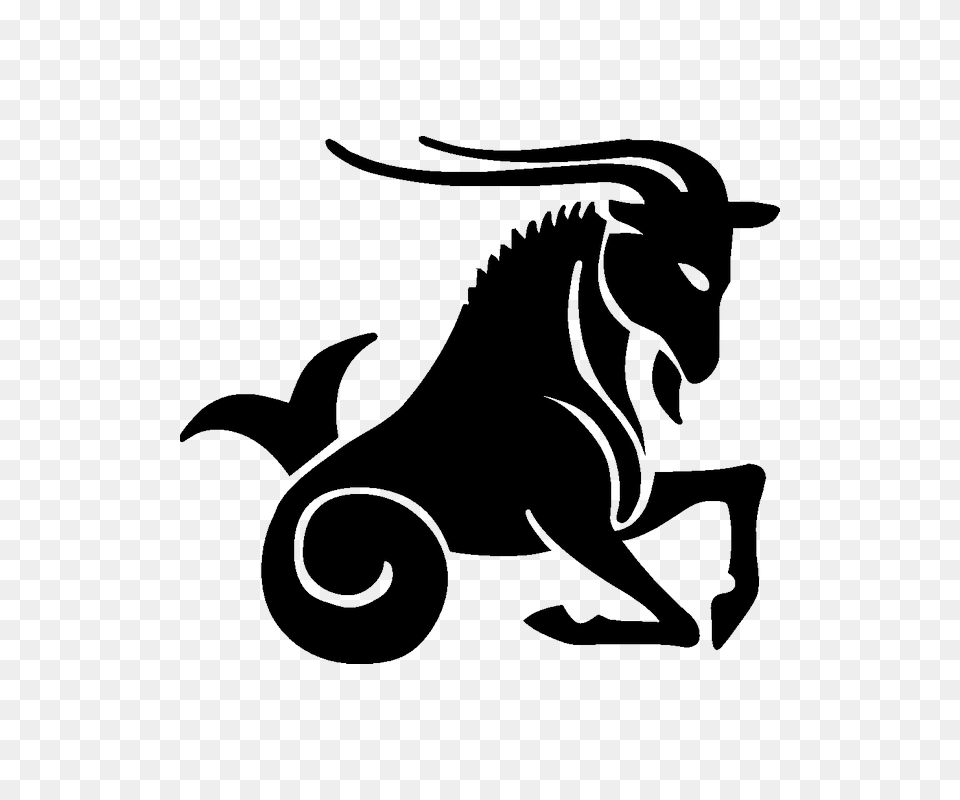 Capricorn, Stencil, Machine, Wheel, Silhouette Png Image