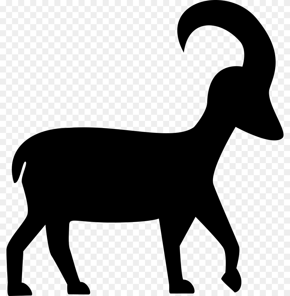 Capricorn, Silhouette, Stencil, Animal, Canine Png Image