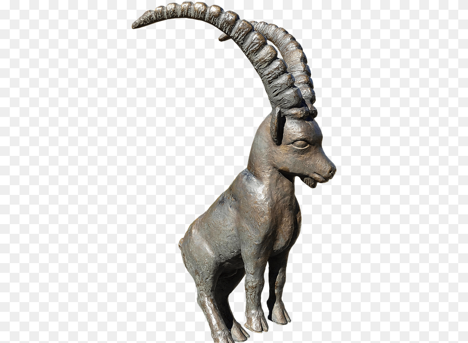 Capricorn Bronze Statue Animal Figure Metal Bronze Goat Statue Transparent, Mammal, Dinosaur, Reptile, Kangaroo Free Png