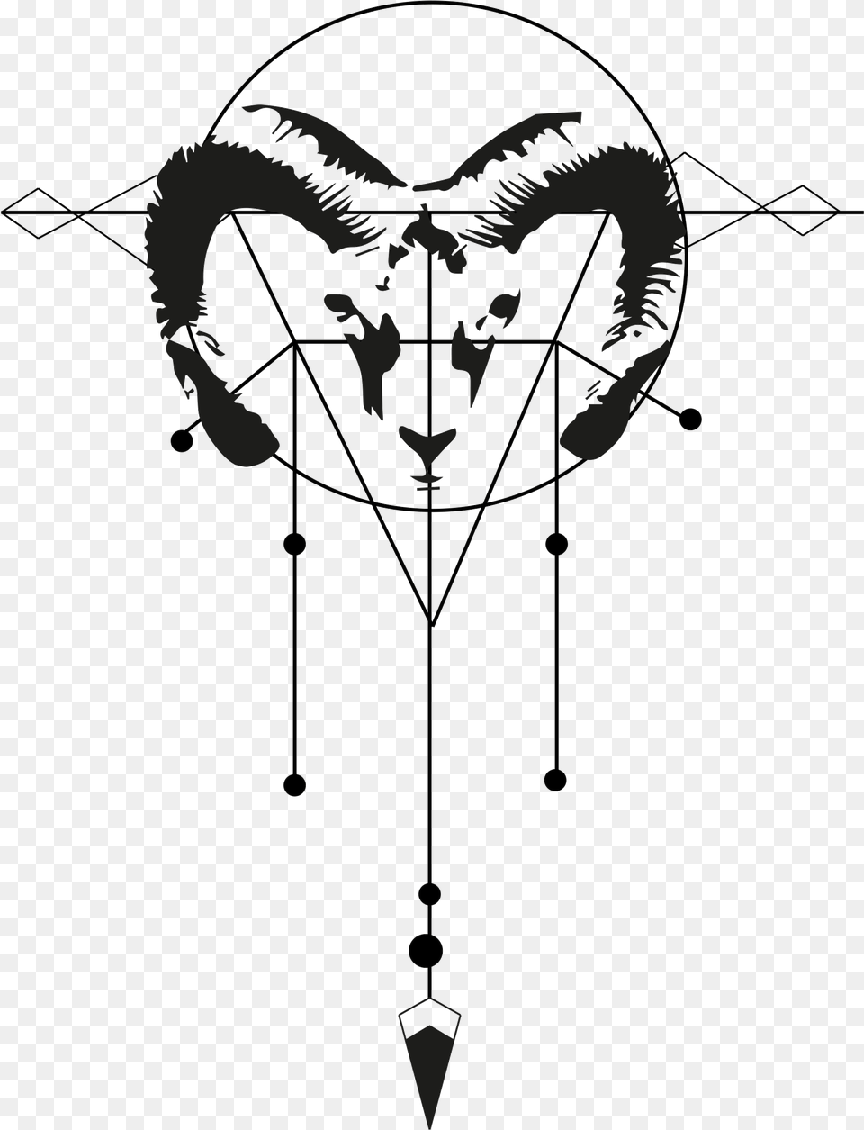 Capricorn Drawing Dream Catcher Aries Geometric Tattoo Female, Animal, Dinosaur, Reptile Free Png