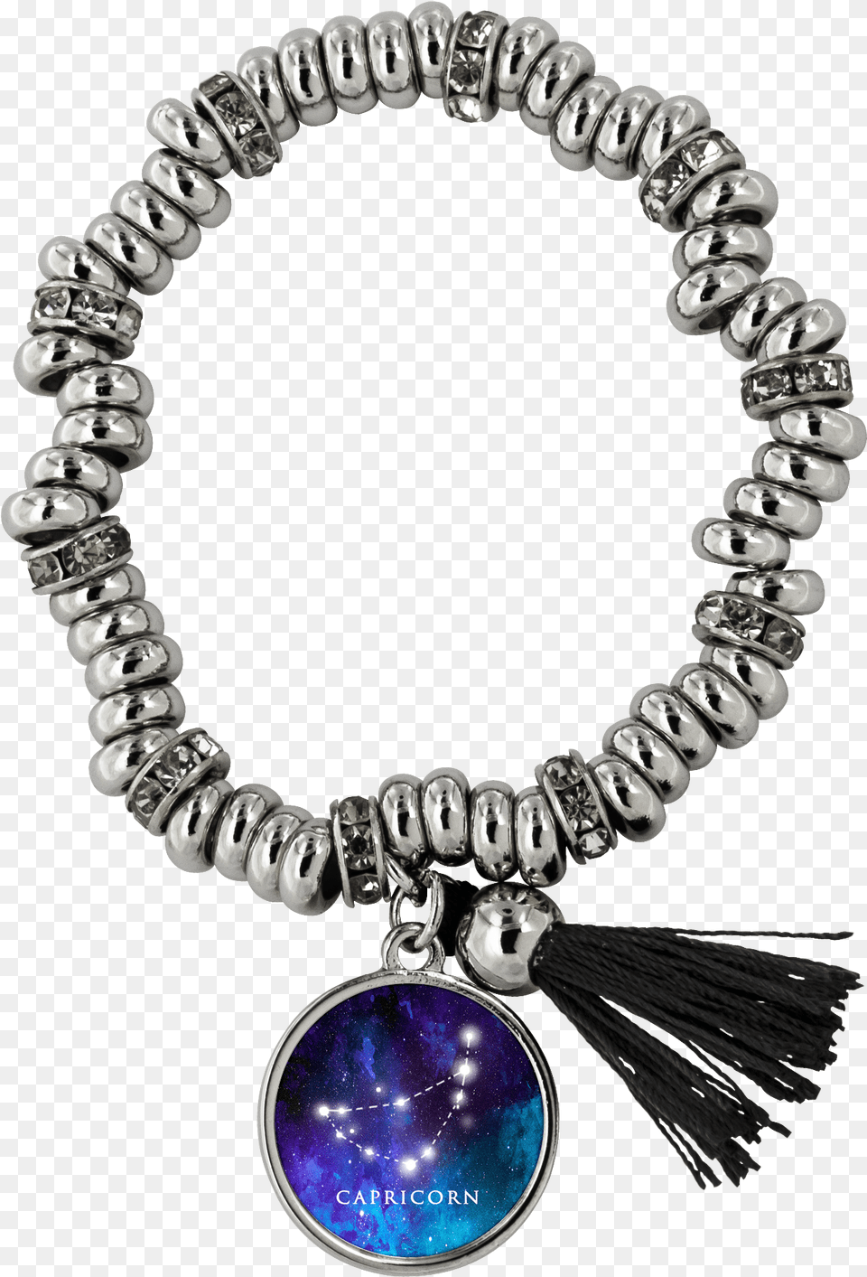 Capricorn Zodiac Sign Starry Night Blue Silver Plated Bracelet, Accessories, Jewelry, Gemstone, Necklace Free Png Download