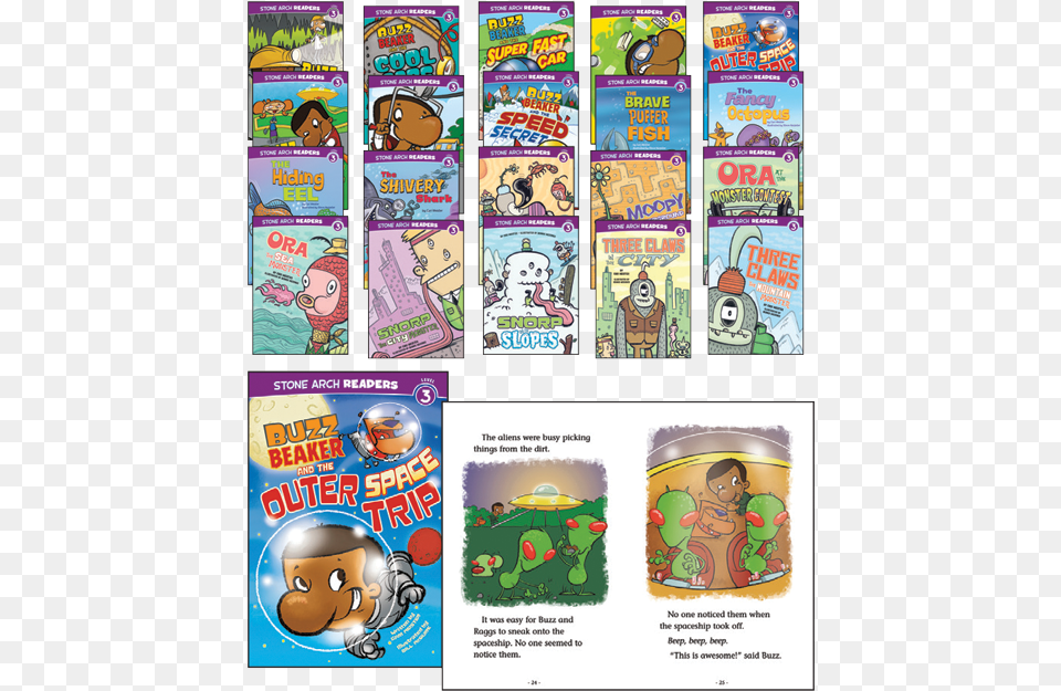 Capstone Press Stone Arch Readers Level Buzz Beaker And The Outer Space Trip, Book, Comics, Publication, Advertisement Free Png