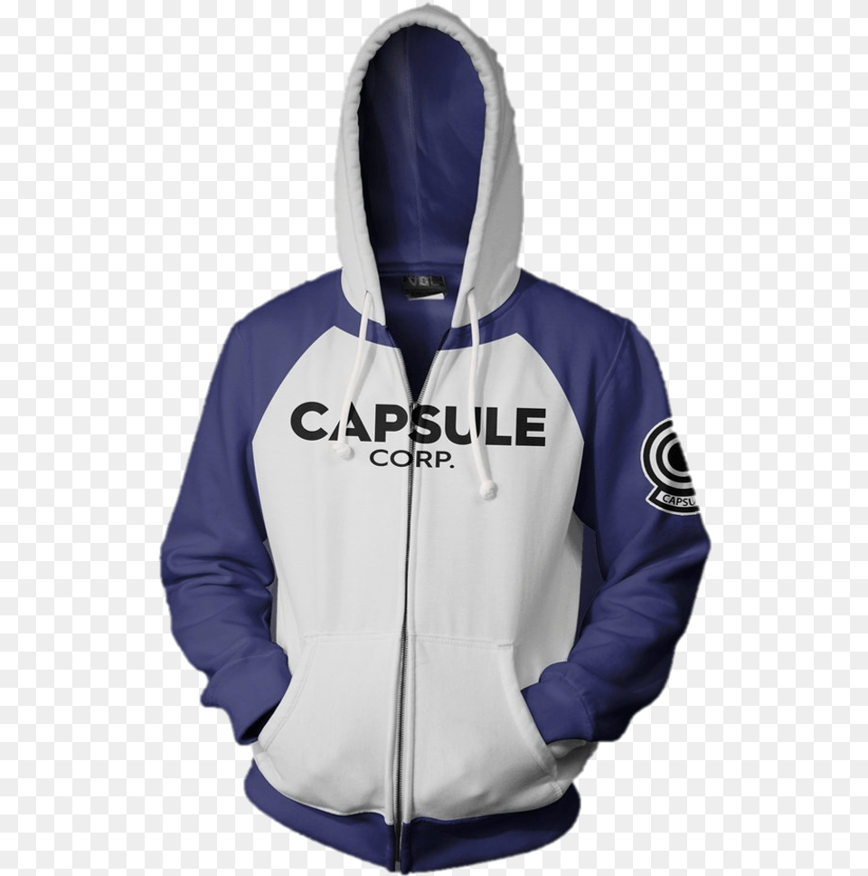 Capsule Corp Zip Up Hoodie Hoodie, Clothing, Coat, Hood, Jacket Free Png Download