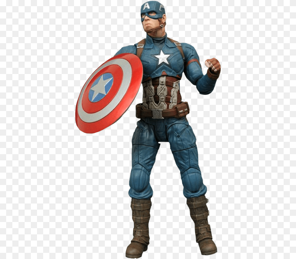 Captain America 7 Action Figure Marvel Select Civil War Captain America, Adult, Clothing, Costume, Male Png Image