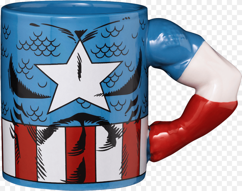 Captain America Arm Mug, Cup, Beverage, Coffee, Coffee Cup Free Png