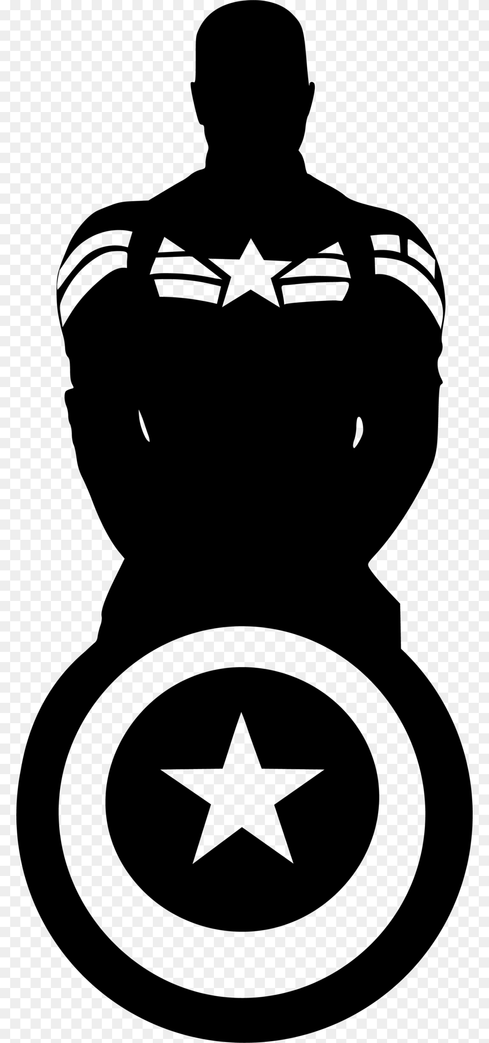 Captain America Black And White, Gray Free Png Download