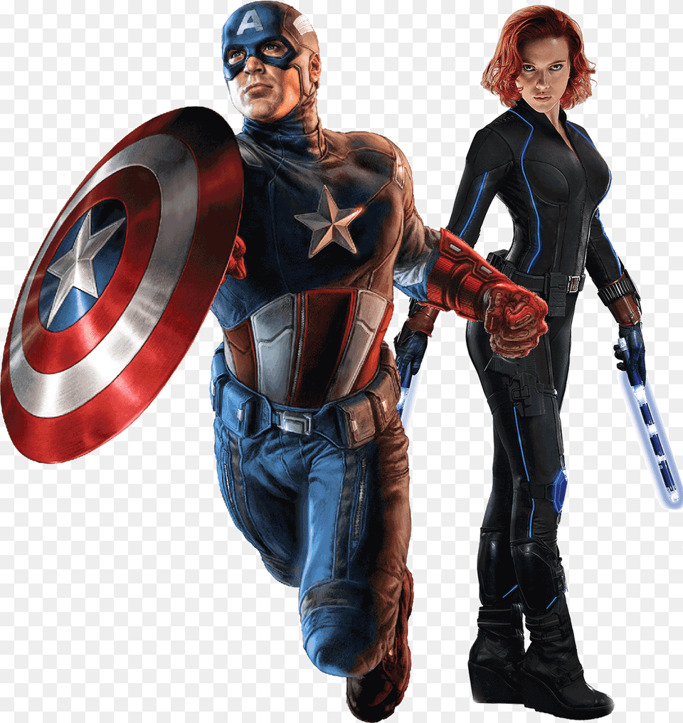 Captain America Black Widow Transparent Background Captain America Clipart, Clothing, Costume, Person, Adult Png Image
