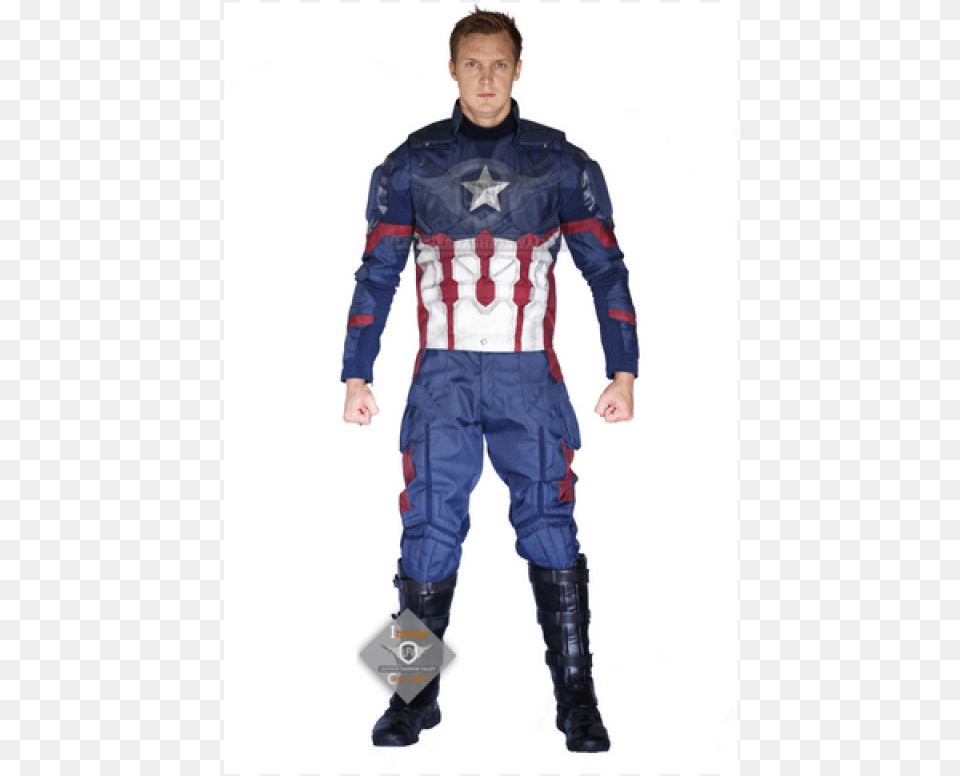 Captain America Civil War Cordura Full Costume Captain America, Clothing, Person, Adult, Pants Free Transparent Png