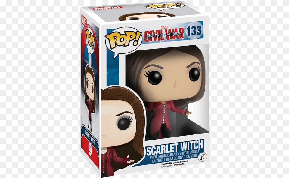 Captain America Civil War Funko Pop Marvel Scarlet Witch, Doll, Toy, Baby, Person Png Image