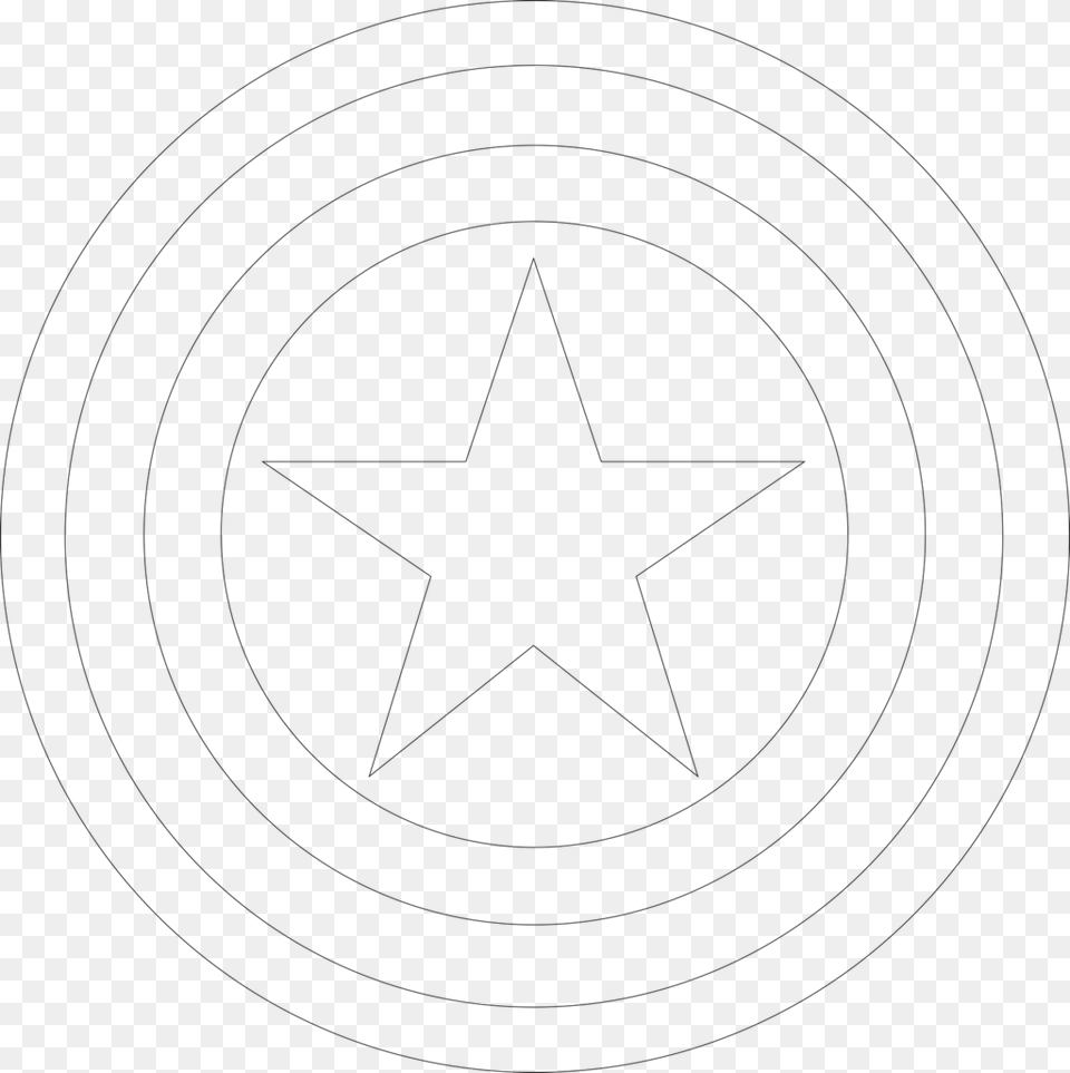 Captain America Coloring Pages Shield With, Gray Free Transparent Png