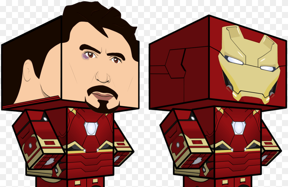Captain America Cubeecraft Iron Man Paper Toy, Baby, Face, Head, Person Png Image