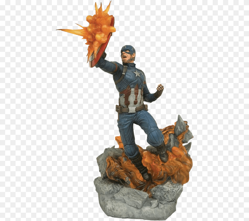 Captain America Diamond Select Statue, Figurine, Adult, Male, Man Png