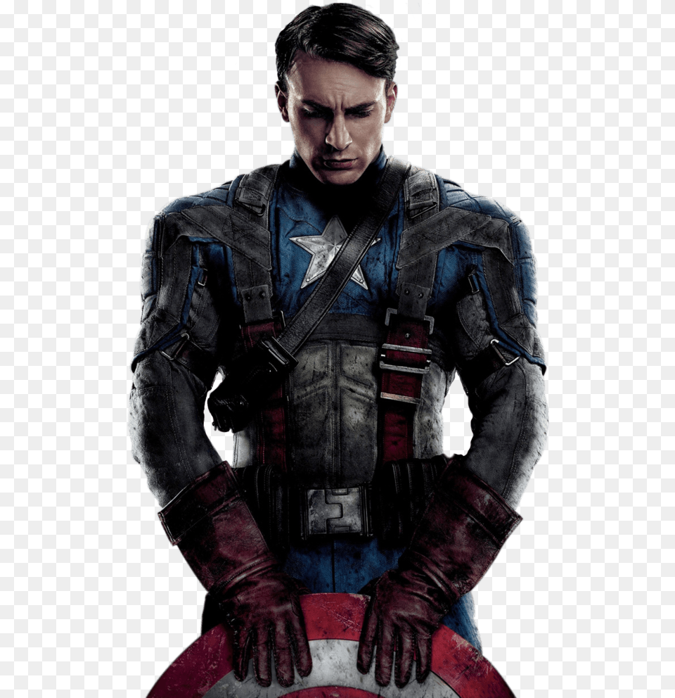 Captain America Front Thinking, Jacket, Clothing, Coat, Adult Free Png Download