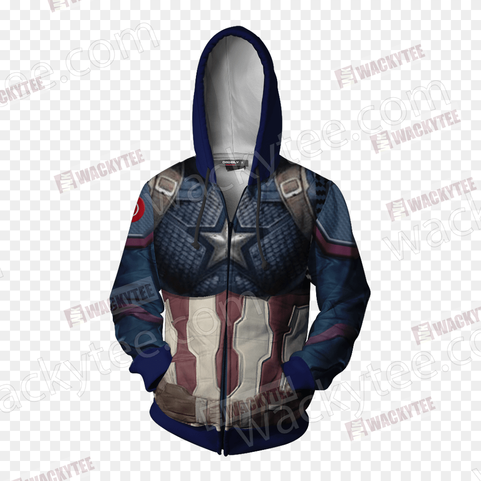 Captain America Hoodie Endgame, Clothing, Coat, Vest, Hood Free Png Download