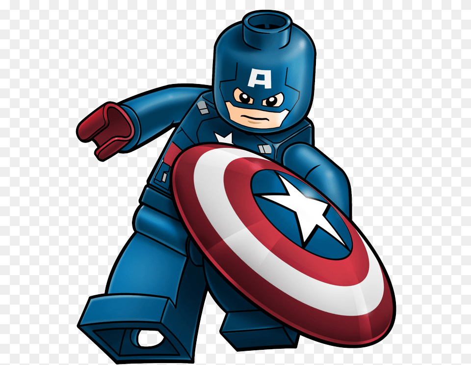 Captain America Lego Hd Clip Art Background Lego Captain America Cartoon, Armor, Ammunition, Grenade, Weapon Png Image