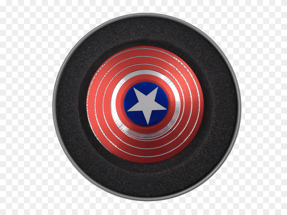 Captain America Marvel Super Heroe Shield Fidget Spinner Captain America, Armor, Emblem, Symbol, Machine Png Image