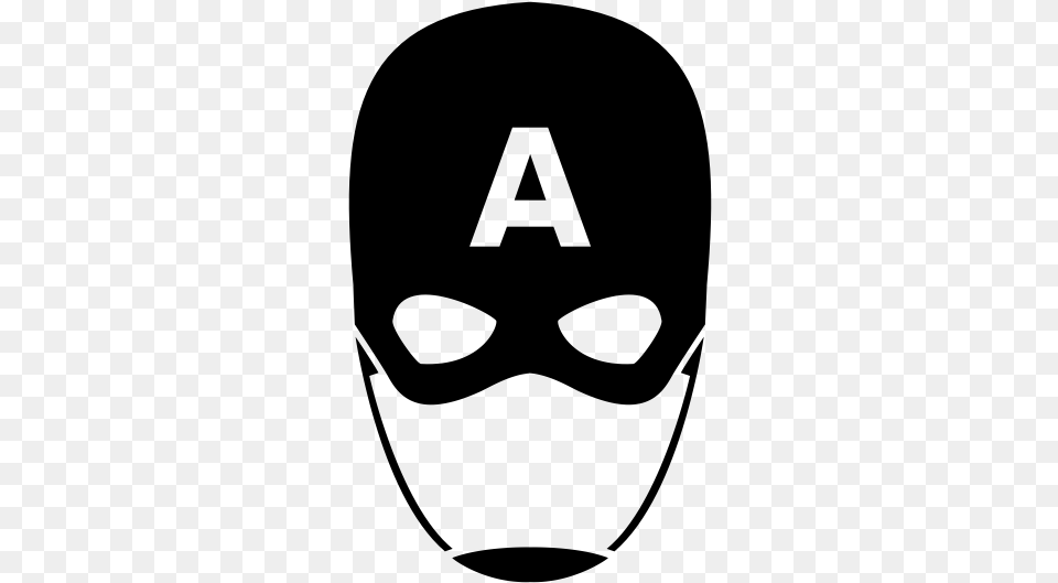 Captain America Mask Black And White, Gray Free Png Download