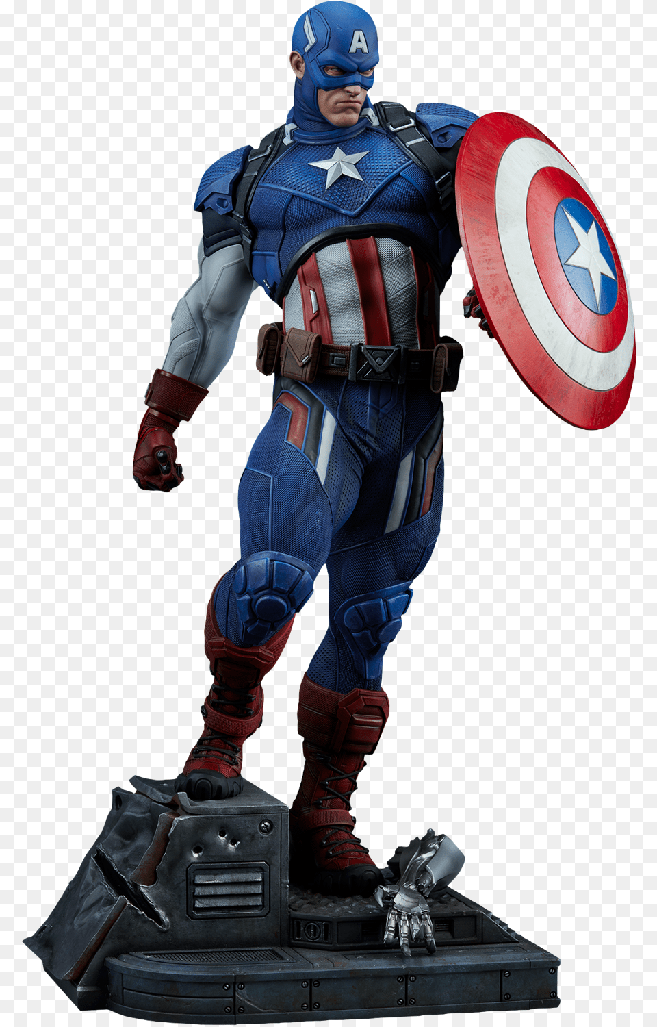 Captain America Premium Format Statue, Adult, Person, Man, Male Free Transparent Png