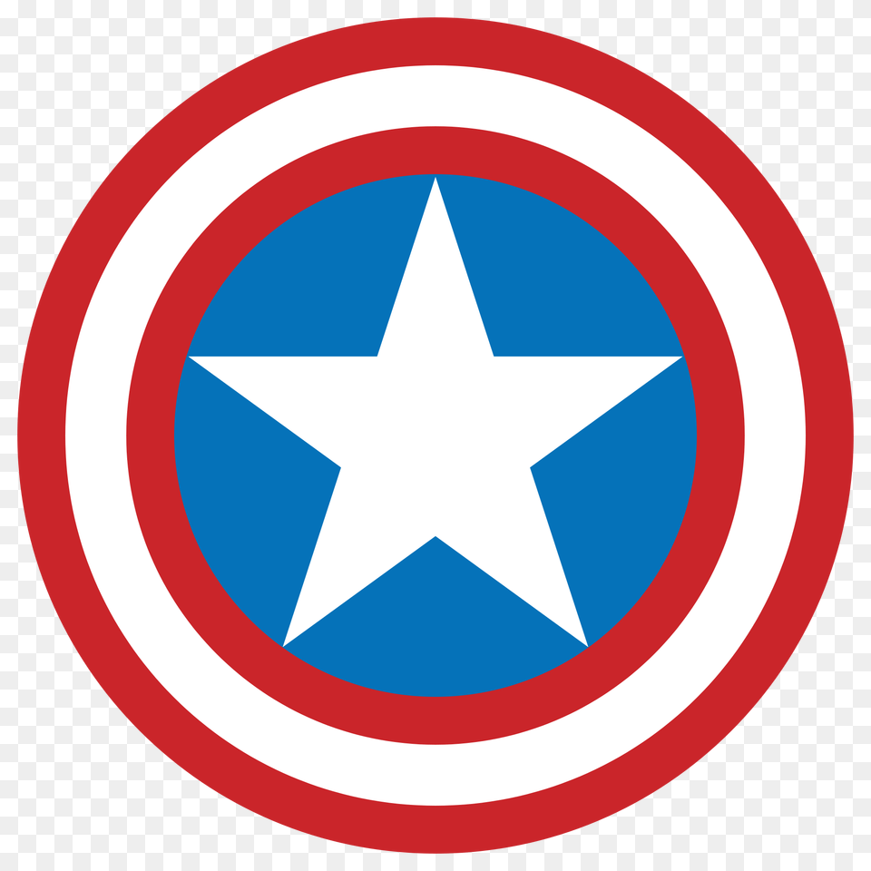 Captain America Shield, Star Symbol, Symbol, Road Sign, Sign Free Png Download