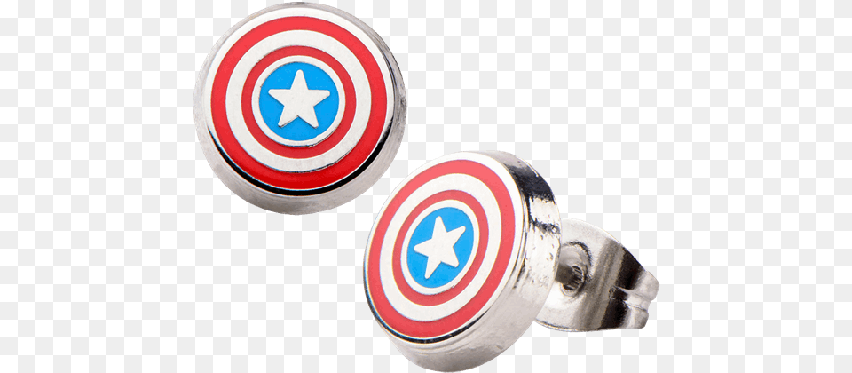Captain America Shield Logo Stud Earrings, Symbol Free Png Download