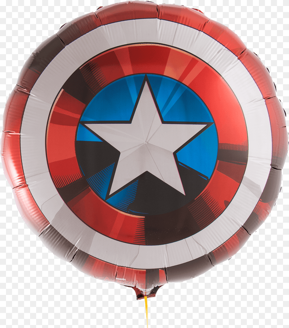 Captain America Shield Supershape High Resolution Marvel Logo, Balloon, Aircraft, Transportation, Vehicle Free Png