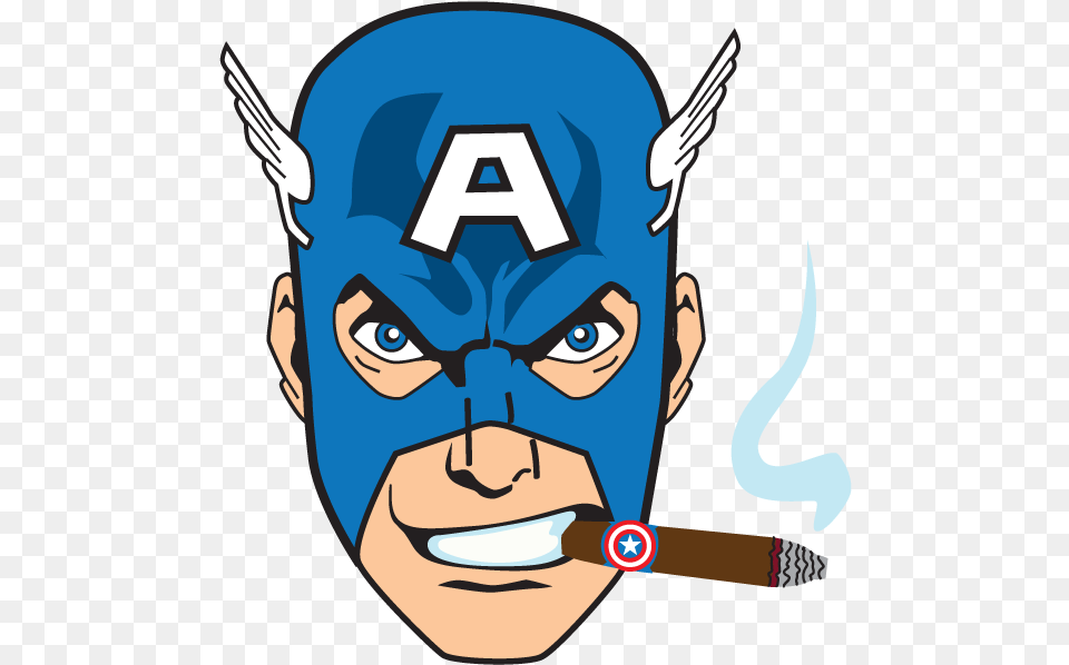 Captain America Smoking Cigars Clipart Cartoon, Head, Person, Baby, Face Free Png Download