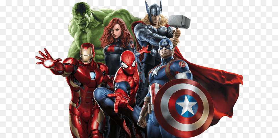 Captain America Spider Man Marvel Studios Carol Danvers Background Avengers, Adult, Book, Comics, Female Png