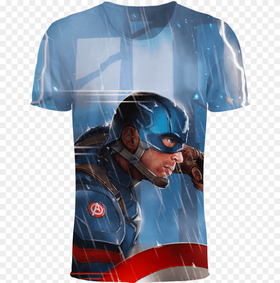 Captain America The Avenger Movie 3d T Shirt Captain America Civil War Maxi Poster, T-shirt, Clothing, Helmet, Person Png