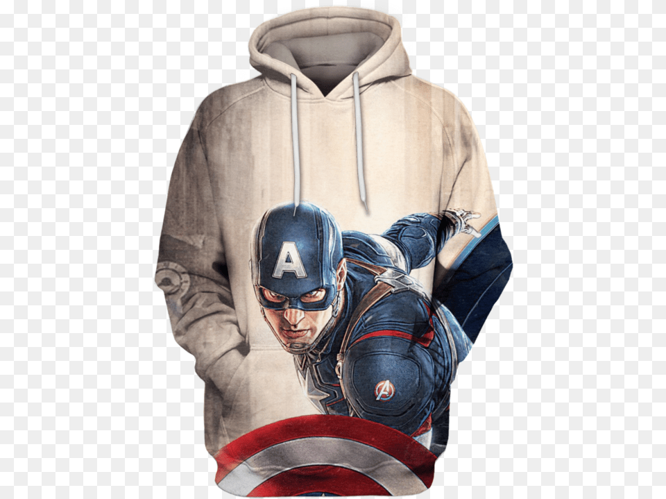 Captain America The Avenger Movie Hoodie 3d Iphone X Case Captain America, Clothing, Knitwear, Sweater, Sweatshirt Free Png Download