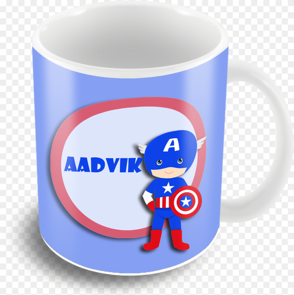 Captain America Theme Mug, Cup, Baby, Person, Beverage Free Transparent Png