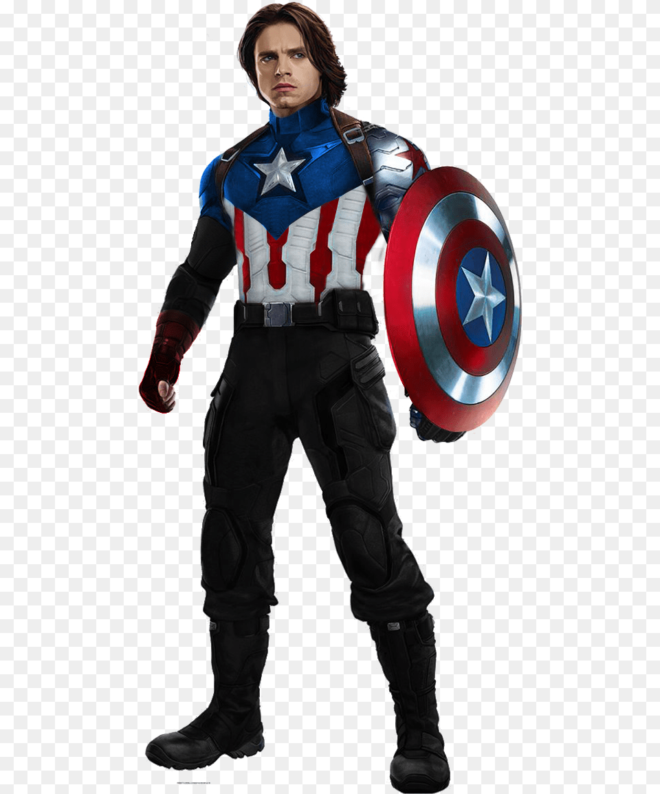 Captain America With Metal Arm New Captain America Mcu, Clothing, Costume, Person, Armor Free Transparent Png