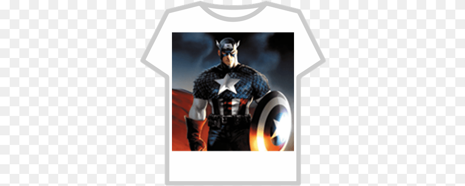 Captain Americasteverogers Roblox Captain America And Batman, Clothing, T-shirt, Adult, Male Free Png